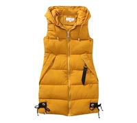 Cocila Women'S Waistcoat Sleeveless Mid Length Padded Jacket For Autumn And Winter Orally Down Rain Coats Women Jackets Uk Womens Coat Hooded Trench Waterproof Long Lightweight