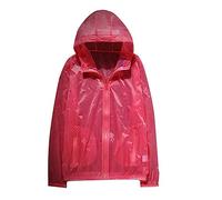 Cocila Womens Waterproof Jackets Summer Breathable Pure Color Windbreaker Women Sun Conditioning Clothing (Watermelon Red, L) Spring Coat Long For Uk Lightweight Jacket Women'S Running Ladies