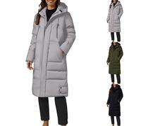 Cocila Women's Winter Coat Warm Hooded Puffer Windbreaker Insulated Thicken Hood Jackets Premium Classic Windproof Winter Puffy Breathable Quilted Long Oversized Coat M-8XL