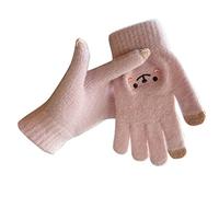 Cocila Womens Winter Knitting Gloves With Five Fingers And Minute Finger Warm Mittens (Pink, One Size) Halloween Ladies Fingerless Working For Women Thin Men Raynaud'S Red Leather Thermal