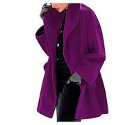 Cocila Womens Winter Wool Coat Trench Jacket Ladies Warm Slim Long Overcoat Outwear Women Light Zip Up (Purple, L) Waterproof Raincoat Spindle Coats For Uk Women'S Jackets Fur Ladies' Autumn