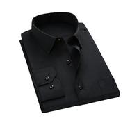 Cocila Work Shirts for Men Casual Long Sleeve Lapel Breasted Solid Color Shirt Top Blank T Printing Denim Adult Black Warm UK