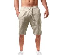 Cocila Work Shorts Men and Fashionable Solid Summer Cotton Men's Casual Pants (Beige, L) Basketball Mens Lightweight Trousers Denim 5 Inch Corduroy Jogger Long Swim Mens' Short for Golf Jeans UK