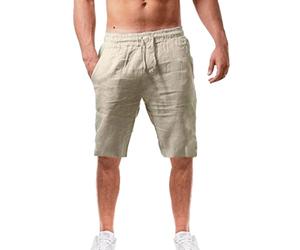 Cocila Work Shorts Men and Fashionable Solid Summer Cotton Men's Casual Pants (Beige, L) Basketball Mens Lightweight Trousers Denim 5 Inch Corduroy Jogger Long Swim Mens' Short for Golf Jeans UK