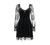 Cociliye Mine Dress, Gothic Lolita for Adults, High Waist Design, Adjustable Shoulders, Lace & Cross Design, Halopree, Party Costume, Enhances Silhouette, Retro Gothic, With Removable Chain, Black M