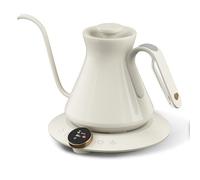 Cocinare Master Collection Dali White Gooseneck Electric Kettle, ±0.5℉ Precise Temperature Control for Pour-Over Coffee & Tea, Quick Heating 1500W, Stainless Steel Interior, 0.9L