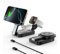 COCIVIVRE 3 in 1 Wireless Charger for Magnetic,Foldable Charging Station with Light Compatible with iPhone 16/16 Pro Max/15/14/13/12/11/XR,Apple Watch 10/Ultra 2/9/8/7/6/SE,Air Pods Pro/4/3/2