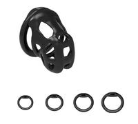 Cock Cage Embedded Breathable and Easy to Carry Resin Cage Chastity Lock Chastity Belt for Men Abstinence Products Sex Toys Black Nano