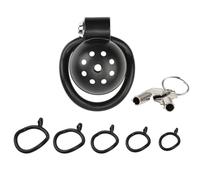 Cock Cage Male Chastity Device,Lightweight Chastity Cage Body-Safe Resin+ABS Penis Cage for Men, with 4 Sizes Removable Cock Rings,for Men BDSM Penis Cage Sex Toys (Black)