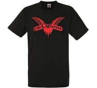 Cock Sparrer Logo Black T-Shirt Rock Band Shirt Heavy Metal Tee Black XXL