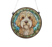 Cockapoo Apricot Stained Glass Effect Suncatcher Gift for Dog Lovers - 19cm