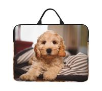 Cockapoo Beige Curly Dogs Pets Dogs, 14 Inch Laptop Sleeve, Notebook Bag Laptop Case Sleeve Briefcase with Handle
