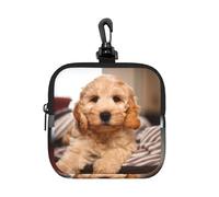 Cockapoo Beige Curly Dogs Pets Dogs, Coin Purse Square Zipper Storage Bag, Change Pouch with Lobster Buckle Clasp Buckle, Change Purse