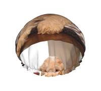 Cockapoo Beige Curly Dogs Pets Dogs,Shower Cap Nightcap Double Layer Waterproof Elastic Bath Cap Reusable Hair Cap