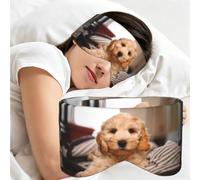 Cockapoo Beige Curly Dogs Pets Dogs, Sleep Mask for Home Travel, Full Eye Covers Light Blocking Eye Mask Sleep Eye and Ear Muffs