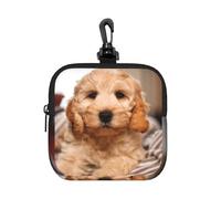 Cockapoo Beige Curly Dogs Pets Dogs, Square Zipper Storage Bag, Neoprene Coin Purse, Small Wallets, Change Pouch, Change Purse