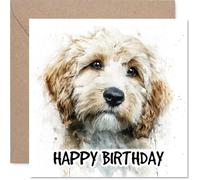 Cockapoo Birthday Card for Men Women - Dog Breeds - Happy Birthday Card for Brother Sister Auntie Uncle, 145mm Bday Greeting Cards