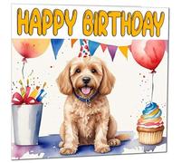 Cockapoo Birthday Card - Fun Dog Happy Birthday Card - 145 x 145mm