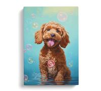 Cockapoo Bubble Gum Painting No.3 Canvas Print for Living Room Bedroom Home Office Décor, Wall Art Picture Ready to Hang, 30x20 Inch (76x50 cm)