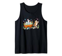 Cockapoo Carring Bunnies Easter Chocolate Eggs Colorful Tank Top