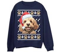 Cockapoo Christmas Sweatshirt for Adults Unisex Holiday Jumper Perfect for Him or Her Cozy Winter Dog Design Fun and Festive Christmas Apparel, M, Navy