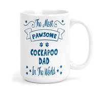 Cockapoo Dad Large Mug - Pawsome - Cockapoo Gifts Dog Lovers (Blue Print)