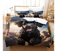 Cockapoo Dog 3D Duvet Cover Sets,Cute Animals Quilt Cover Microfiber Bedding with Zipper Closure Winter Soft Comforter Cover Apply to Kids Youth 3 Piece Set Comfortable Room Decor Single（140x200cm）