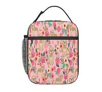 Cockapoo Dog and Florals Dogs Lunch Bag, Durable Insulated Lunch Box Reusable Adults Tote Bag Reusable Cooler Bag