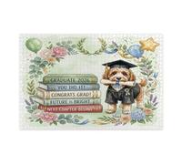 Cockapoo Dog Congrats Grad Jigsaw Puzzles for Adults 1000 Piece, Graduation Book Wooden Puzzles, Class of 2026 Pattern Decor for Home Entertainment