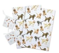 Cockapoo Dog Gift Wrapping Paper 100% Recycled and Recyclable - 2 sheets and 2 tags - Birthdays - Christmas - Mother's Day - Fathers Day