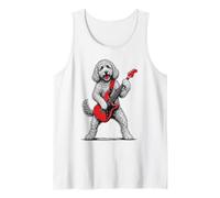 Cockapoo Dog Playing Electric Guitar Vintage Rock Music Tank Top