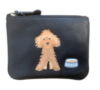 Cockapoo Dog RFID Soft Leather Coin & Card Purse by Mala (Black)