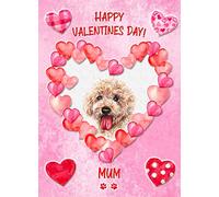 Cockapoo Dog Valentines Day Card (Happy Valentines, Mum)