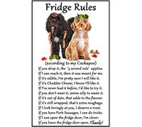 Cockapoo Gift - Fridge Rules - Large flexible Fun Fridge Magnet- size 16cms x 10 cms (approx. 6" x4")