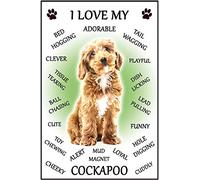 Cockapoo Gift - I Love My - Dog Character flexible Fridge Magnet- size 16cms x 10 cms (approx. 6" x4")