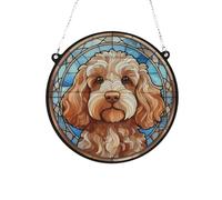 Cockapoo Golden Stained Glass Effect Suncatcher Gift for Dog Lovers - 19cm