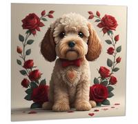 Cockapoo Greeting Card Cute Cockapoo Valentines Day Card 145mm x 145mm