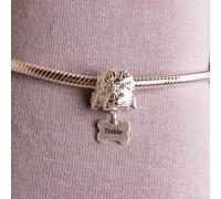 Cockapoo Head Silver Charm Bead - Personalised