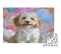 Cockapoo Jigsaw Puzzles Puzzle for Adults Kids. 1000 Piece Cute Dog Impossible Challenge Toy Home Decoration for Adults& Kids Age 14 Years Up 1000pcs (75x50cm)