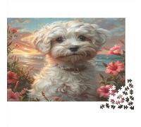 Cockapoo Jigsaw Puzzles Puzzles for Adults Kids. 1000 Pieces Cute Dog Great Gifts Challenge Toy Home Decoration for Adults& Kids Age 14 Years Up 1000pcs (75x50cm)