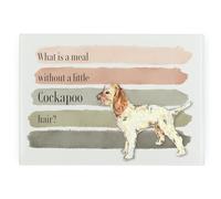 Cockapoo Large Rectangular Glass Worktop Protector - Dogs Themed Humourous Gifts - Smooth Board Kitchen Chopping/Cutting Board Worktop Saver with Non-Slip Feet 39cm x 28.5cm (15" x 11")
