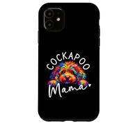 Cockapoo Mama Rainbow Pop Colour Art Peeking Cockerpoo Case for iPhone 11