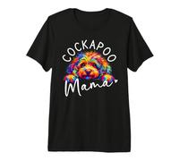 Cockapoo Mama Rainbow Pop Colour Art Peeking Cockerpoo Premium T-Shirt
