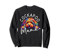 Cockapoo Mama Rainbow Pop Colour Art Peeking Cockerpoo Sweatshirt