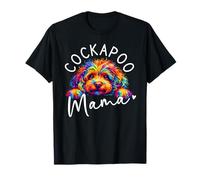 Cockapoo Mama Rainbow Pop Colour Art Peeking Cockerpoo T-Shirt