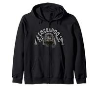 Cockapoo Mom Mum Black Peeking Doodle Cockerpoo Lover Zip Hoodie