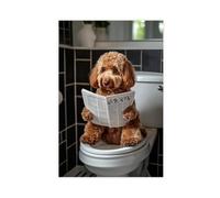 Cockapoo On The Toilet Funny Dog Picture Bathroom Wall Art Wall Poster Wall Decor Dog Lover Gift Poster Funny Bathroom Print