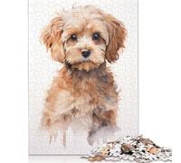 Cockapoo Portrait Jigsaw Puzzles Puzzle for Adults Kids. 1000 Piece Whimsical Challenge Toy Educational Games Home Decoration for Adults& Kids Age 14 Years Up 1000pcs (38x26cm)