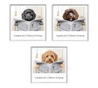 COCKAPOO READING A NEWSPAPER ON THE LOO Novelty Acrylic Toilet Door Signs