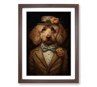 Cockapoo Romanticism Framed Print | A2 Walnut Framed Wall Art | Ready to Hang | Modern Nature Picture | Living Room Bedroom Lounge Office